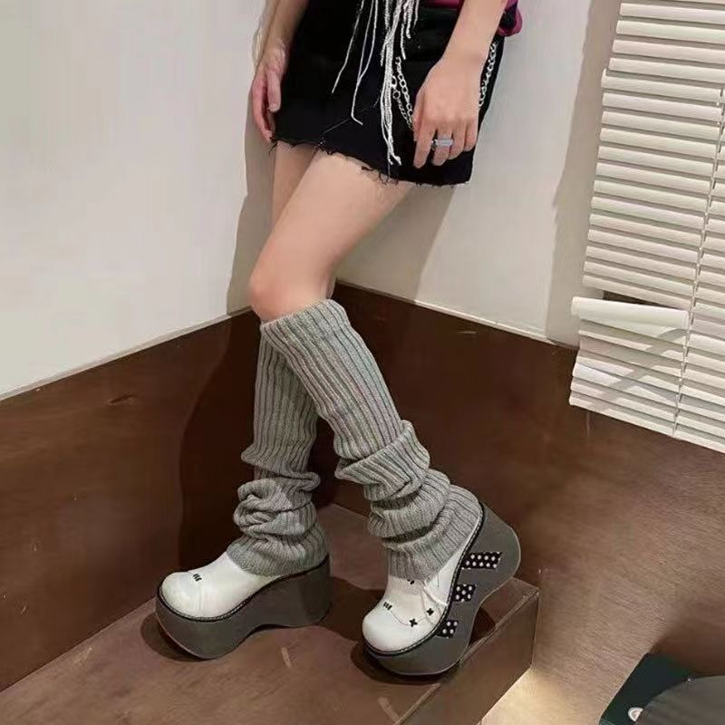 Warm Vertical Stripe Knitted Stacked Socks Japanese Style Jk Girl'S Foot Socks Ins Girls Cold-Proof All-Match Legs - Image 4